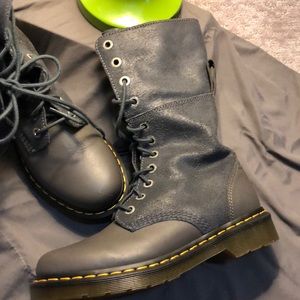 Gray Dr. Martens lace up boots